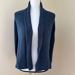 *L.L. BEAN* Blue Long Sleeve Knitted Open-Front Cotton Sweater Size XS